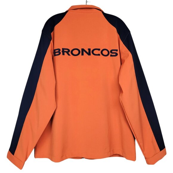 NFL Denver Bronco Jacket Men's XL Orange Blue Soft Shell Wind Rain Resistant - Picture 15 of 16